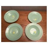 Jadeite bowls and plate - some chips