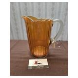 Orange Carnival Glass Pitcher