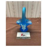 Westmoreland Glass Stain Blue Mist Basket