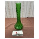 Vintage Green Glass Hoosier Bud Vase