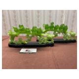 Faux Green Jade Birds