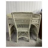 White Wicker Desk