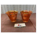 Orange Carnival Glass Lampshades