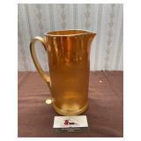 Orange Carnival Glass Pitcher