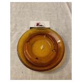 Amber glass ashtray