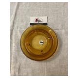 Amber glass ashtray