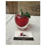 Glass apple paper weight