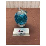 Blown Glass Apple Paperweight