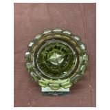Fostoria Olive Green Coin Glass Ashtray
