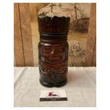 Vintage Indian Chief Amber glass canister