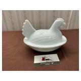 Indiana Glass Milk Glass Hen on a Nest