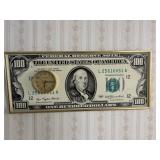 100 dollar bill Clock