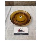 Amber glass ash tray