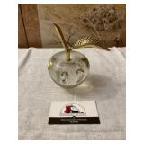 Glass apple paper weight