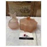 Pink frosted glass dishes