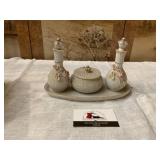 Vintage porcelain dresser vanity set