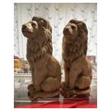Two plaster  Lions Marked Mexico