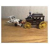 Cast horse drawn wagon
