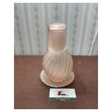 Vintage Andre Richard Satin Pink Swirl Glass