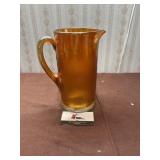 Orange Carnival Glass Pitcher