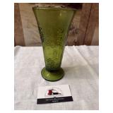 Green glass vase