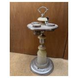 Art deco slag glass smoking stand