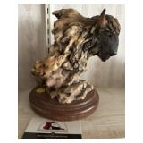 Buffalo head statue decor