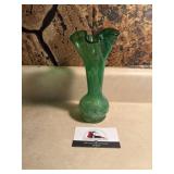 Green blown glass vase