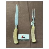 Antler handle carving set