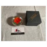 Glass flower paper weight