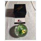 Glass flower paper weight