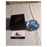 Glass flower paper weight