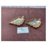Carnival Glass Leaf Plates