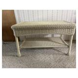 Cream colored Wicker Table