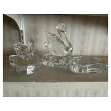Clear glass swan decor