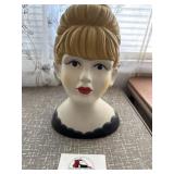 Nippon large hand painted lady vase