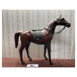 Vintage Leather Horse Sculpture