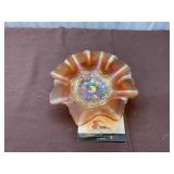 Orange Carnival Glass Bowl
