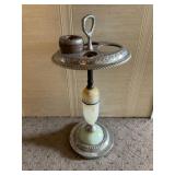 Art deco slag glass smoke stand