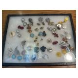 Vintage earrings in display box