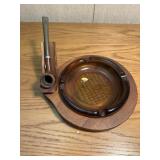 Pipe stand with ash tray
