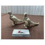 Metal pheasant salt and pepper shakers