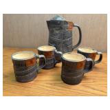 Ceramic denim vintage pitcher and mugs