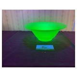 Frosted Uranium Glass Bowl