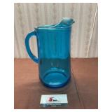 Vintage Blue Glass Pitcher