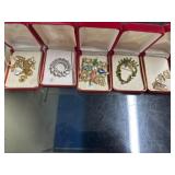 Broaches, earrings, misc