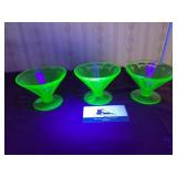 Uranium Glass Sherbet Dishes