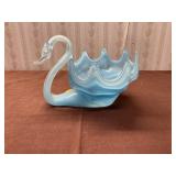 Blown glass swan dish
