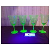 Uranium Glass Goblets