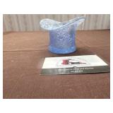 Fenton blue Opalescent toothpick holder